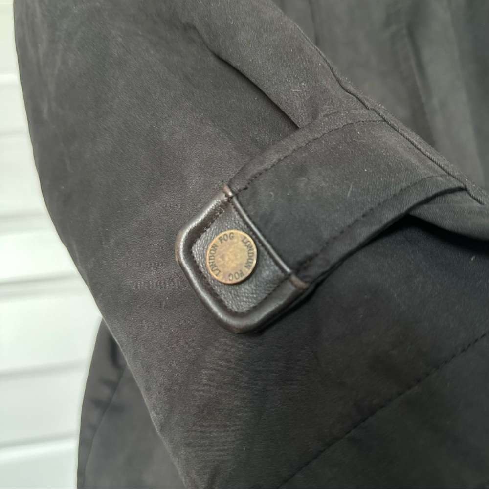 London Fog Black Hooded Jacket Size Medium - Picture 3 of 12